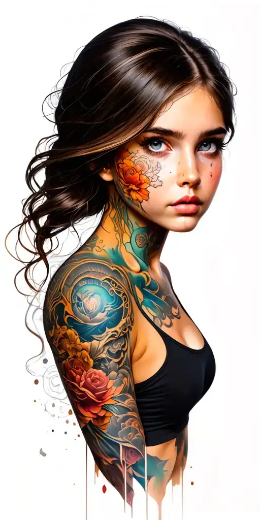 Split Face Girl Emotions Coming