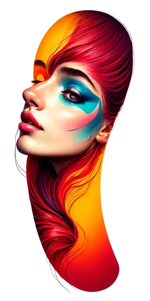 Split Face Girl Emotions Representing Mental Health