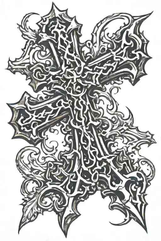 Cross Of Bones With Fire
