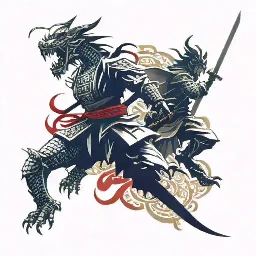 Samurai And Dragon
