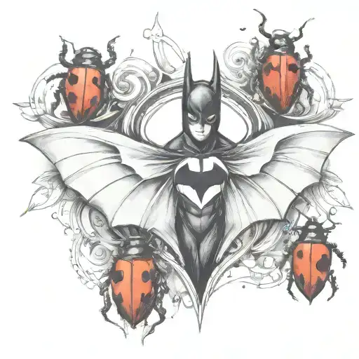Batman Logo With Lady Bug Inspired