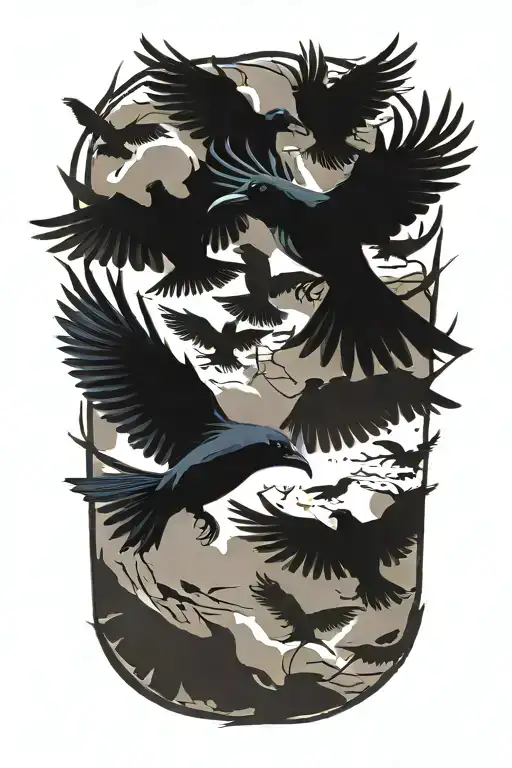 Crows Flying