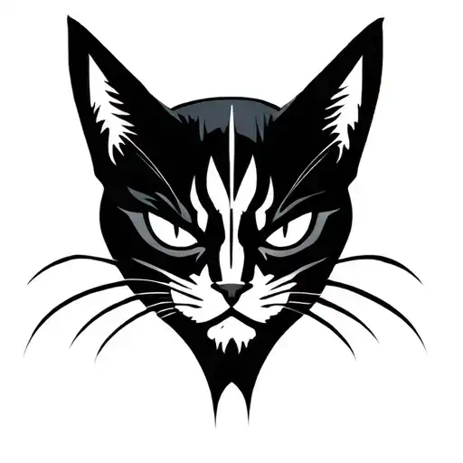 Villain Cat Silhouette Face