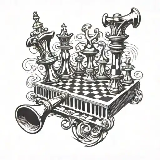 Trumpet And Piano Combined Chess Piece