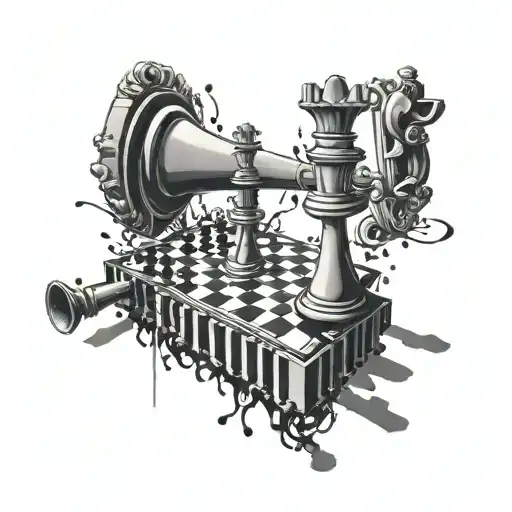 Trumpet And Piano Combined Chess Piece