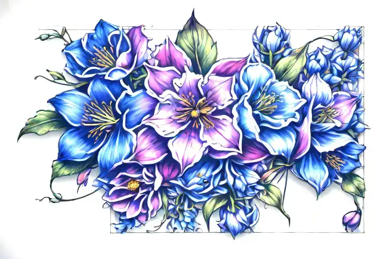 Birth Month Flowers Wrapped Loosely Wrapped