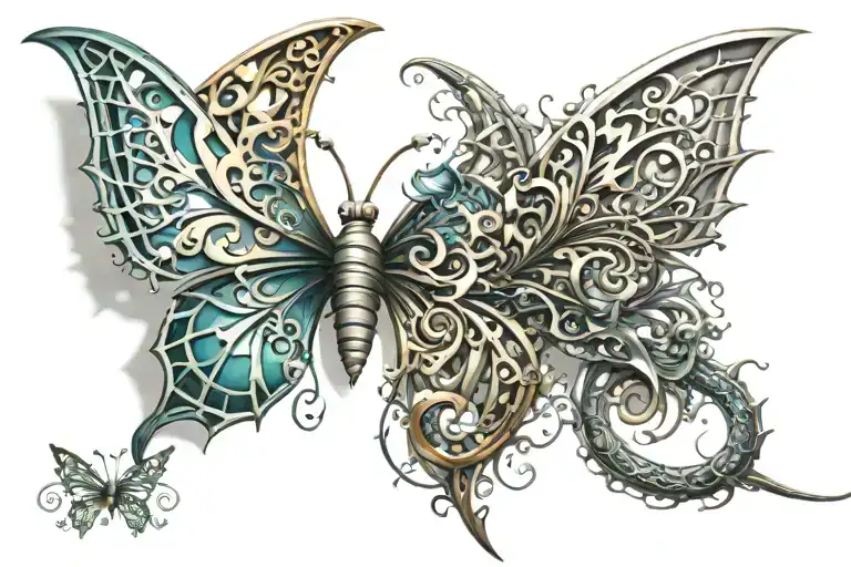 Butterfly And Dragon Wrapped