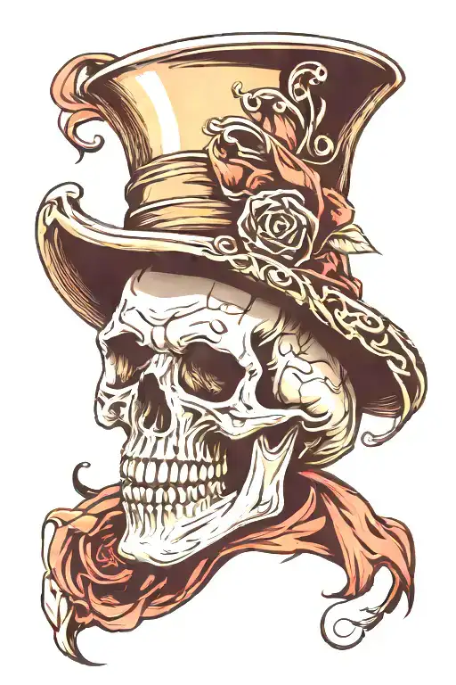 Skull With A Derby Hat