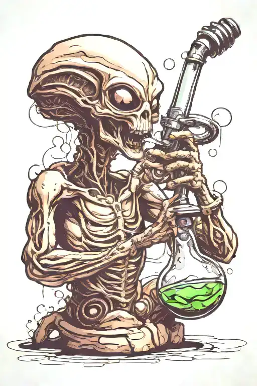 Alien Hitting A Bong