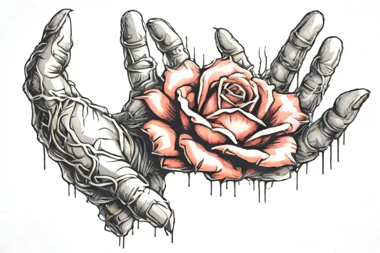 Rose Onto Fingers Decompose Keep My Hand