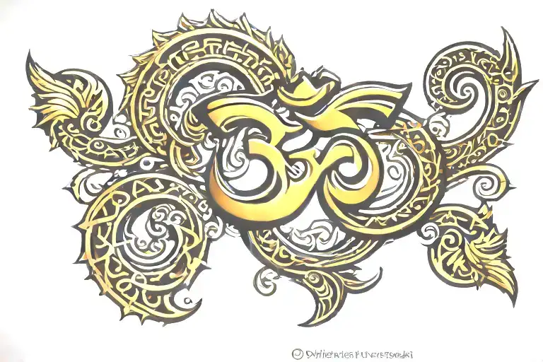 Om With Swastik Symbol