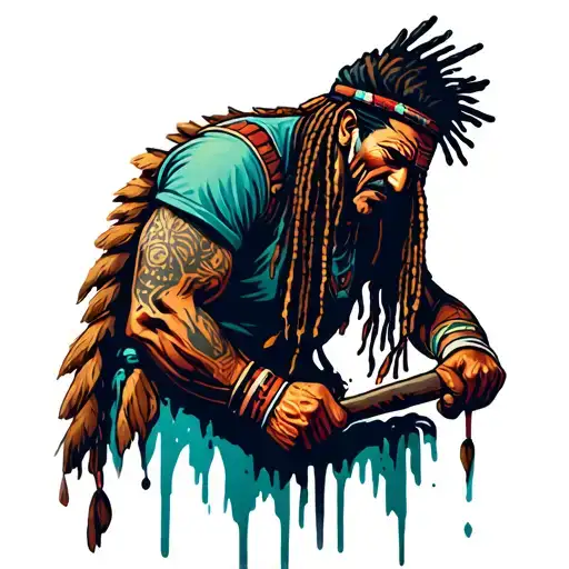 Dread Native American Plumber Fixing