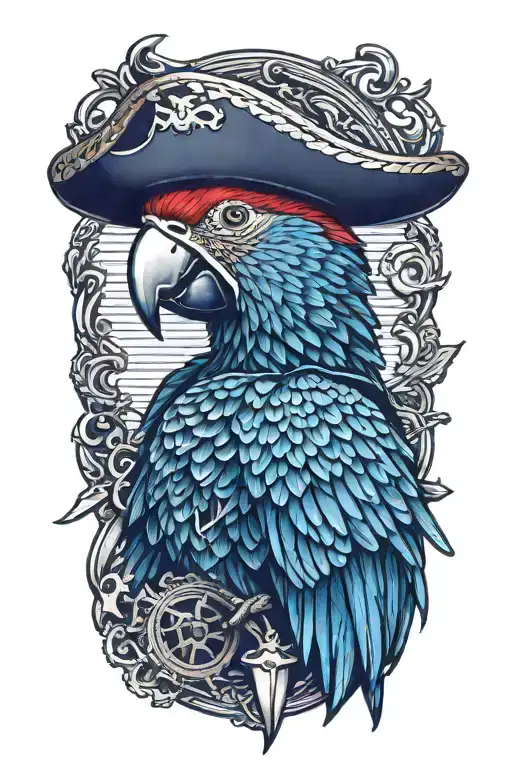 Parrot With Pirate Hat