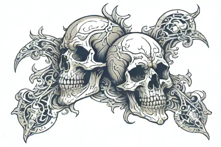 Sagittarious Skulls Facing Each Other