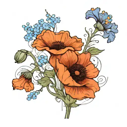 Poppy Forget Me Not Flower September 18 2018