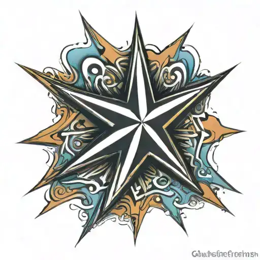 Star With Two Stripes In Side