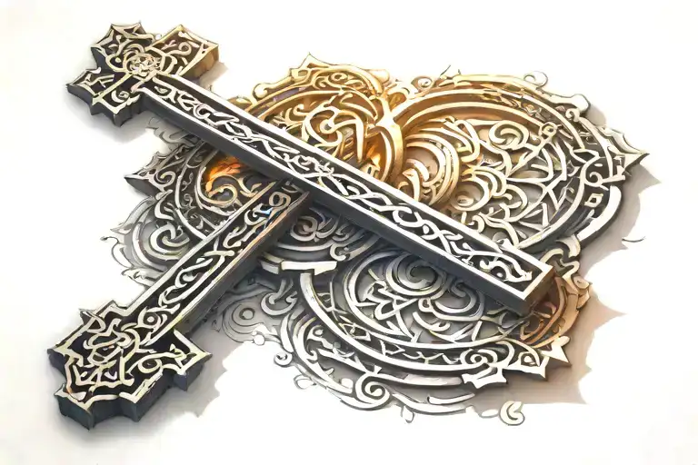 Religious Cross In Sunlight