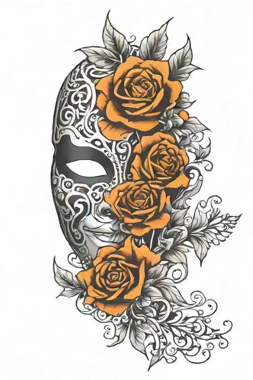 Kat Mask With Flowers