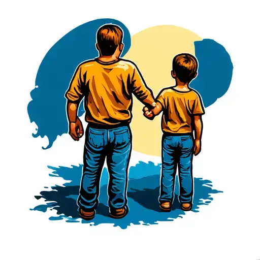 Father And Son Holding Hands