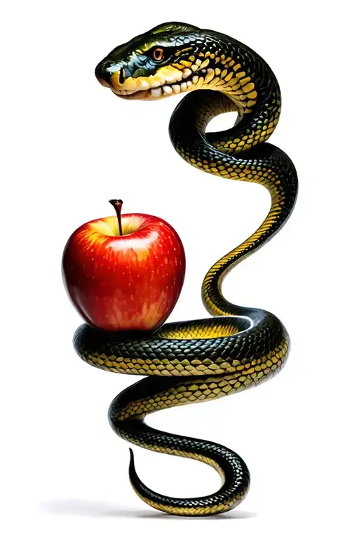 Eve Eating The Apple And Snake Coiled