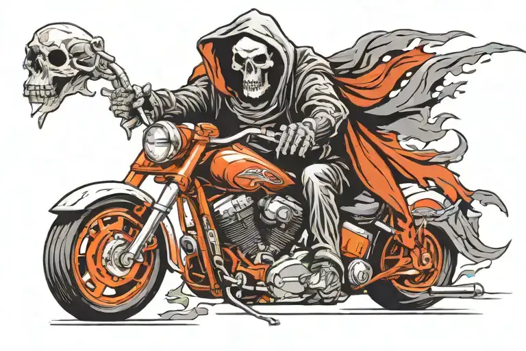 Reaper Riding A Harley