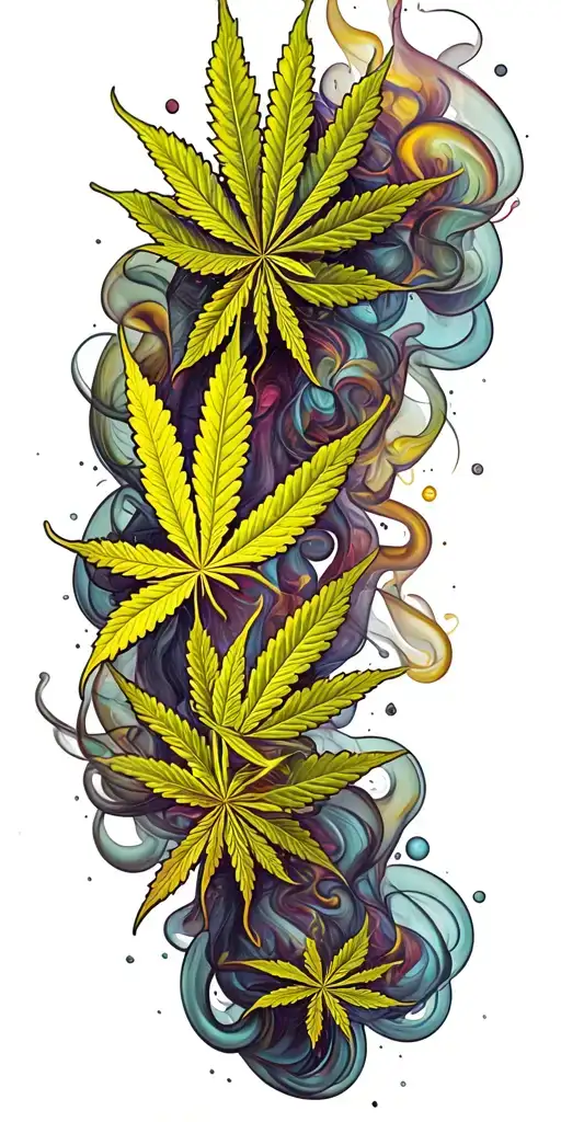 Full Color Smoke And Marijuana Leaf Morphing