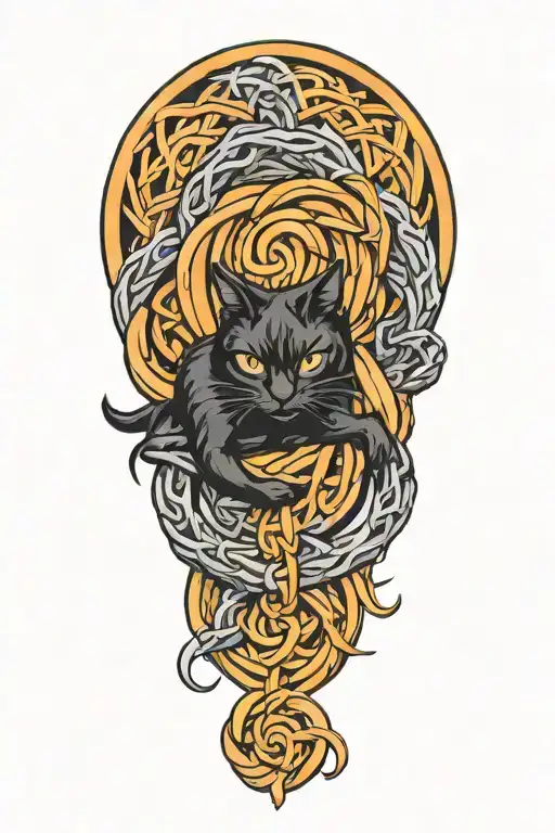 Witch's Knot With Black Cat