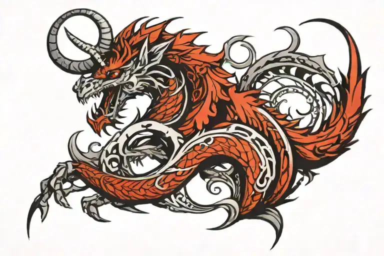 Capricorn Symbol With Dragon