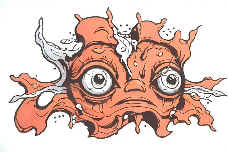 Happy Sad Face Emerging Centrically
