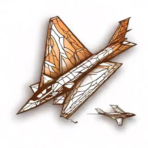 Paper Airplane With Fighter Jet Shadow