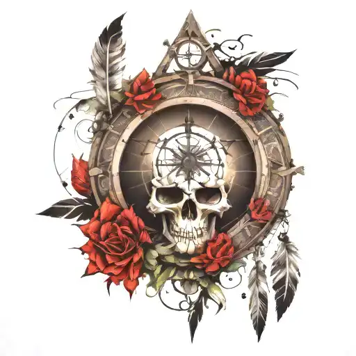 Compass Skull Dreamcatcher