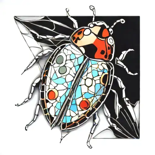 Ladybug Made Of Stained Glass