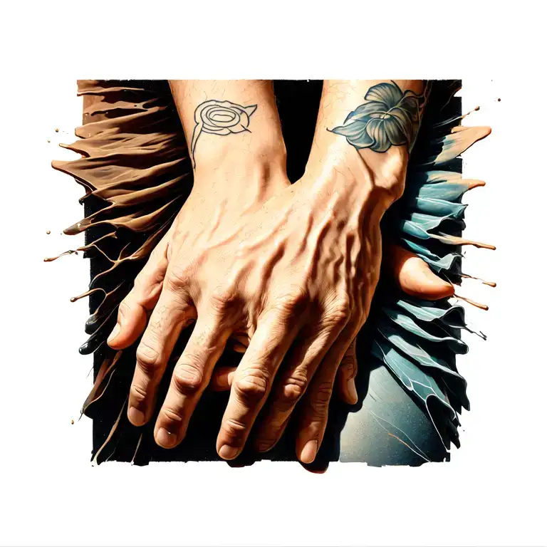 Brown And White Hands Holding Each Other