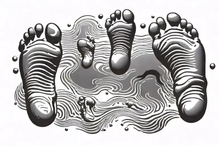 Kids Footprints Forming