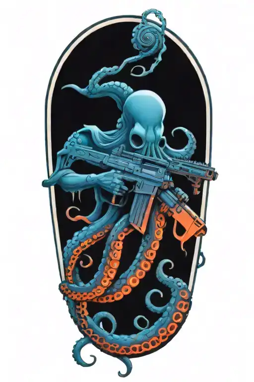 Octopus Outline Holding Rifle