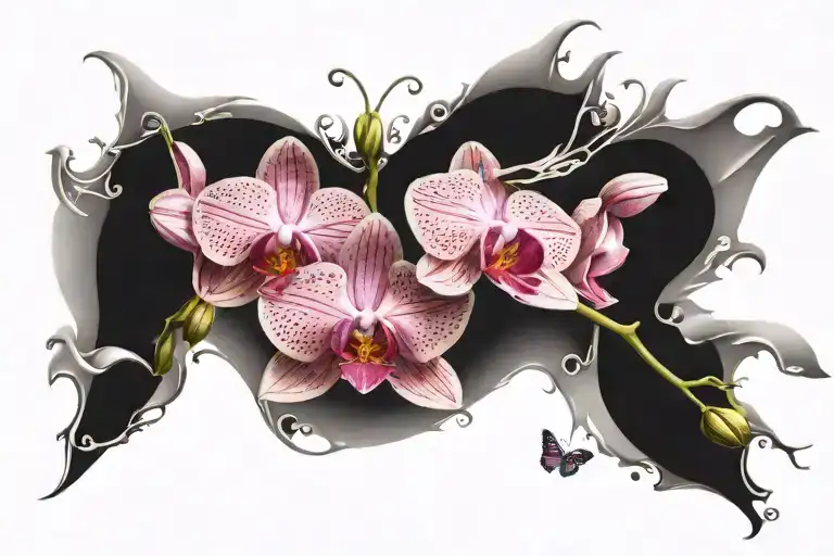 Orchid Wit Butterfly