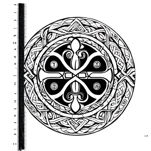 Celtic Circle With Male Celtic Rune Symble In The Center