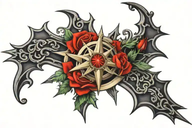 Cross Rose Compass