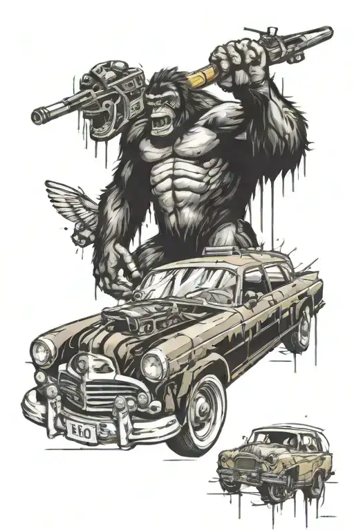 King Kong In Car Trunk