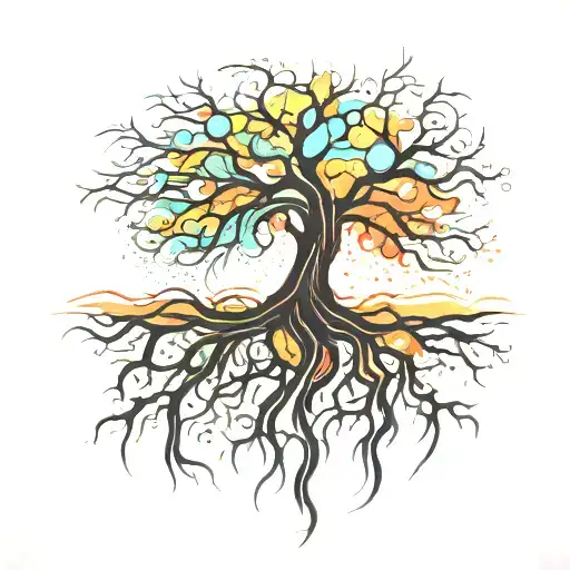 A Tree With Roots Representing Family And Discipline