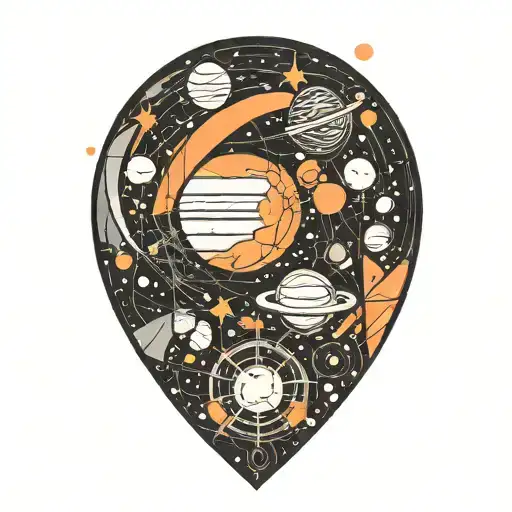 Solar System Incorporating Geometric Shapes Surrounding