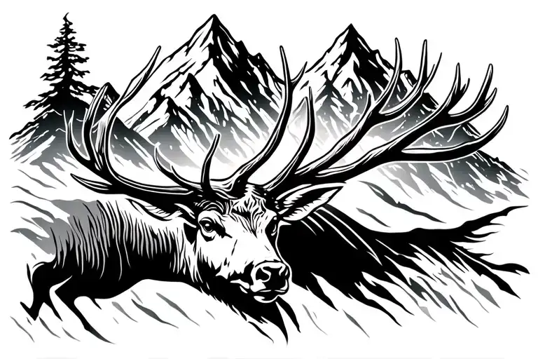 Black Rocky Mountain Elk
