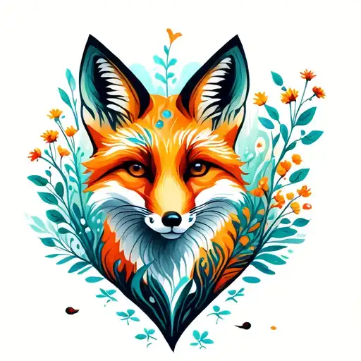 Fox In A Summer Scenary