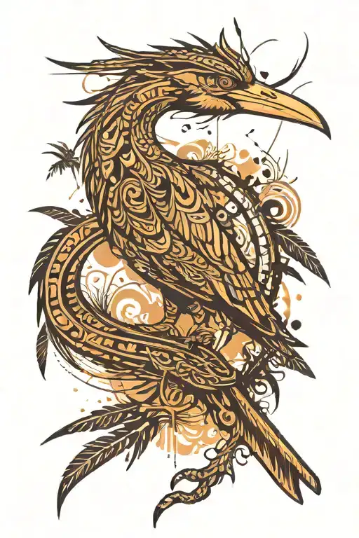 Symbols Of The Game Far Cry 3 Against The Background Of A Translucent Heron From The Game Far Cry 3