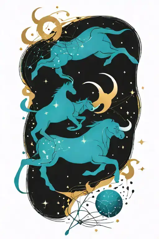 Taurus And Sagittarius Constellation No Background
