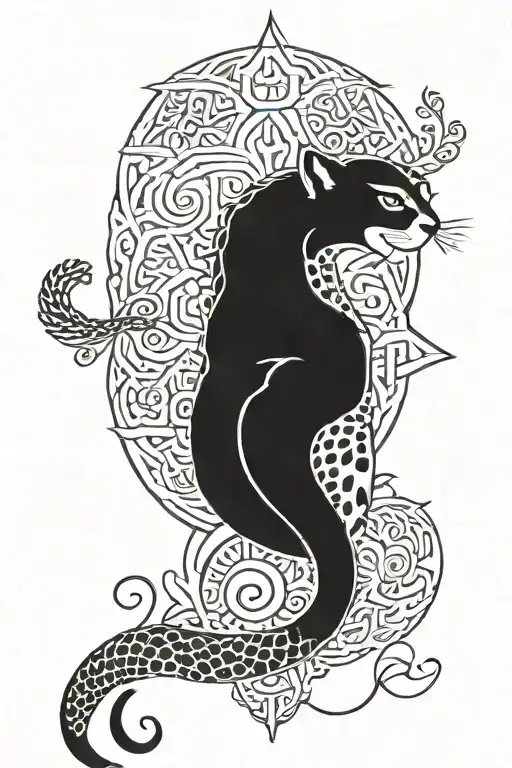 Persian Cheetah Cub Combined With A Persian Symbol