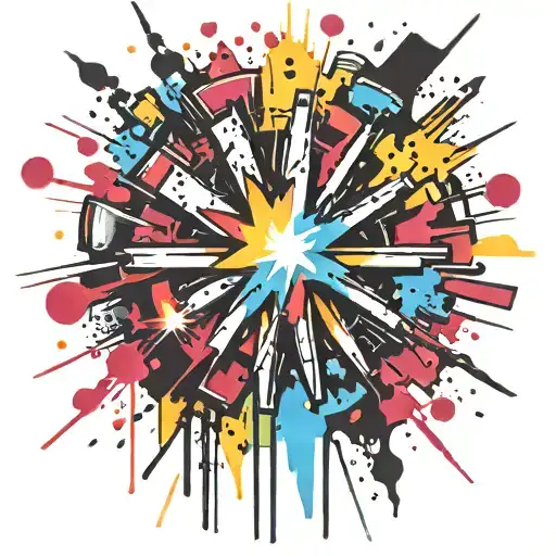 Spray Painted Explosion Punk Themed