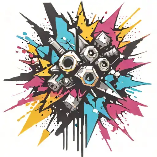 Spray Painted Explosion Punk Themed