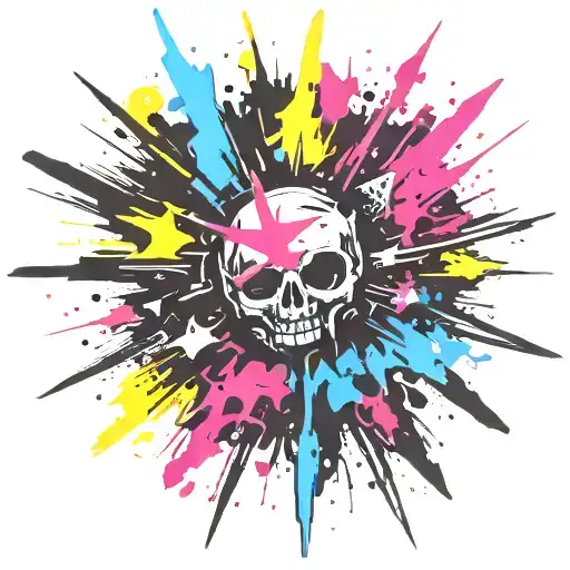 Spray Painted Explosion Punk Themed