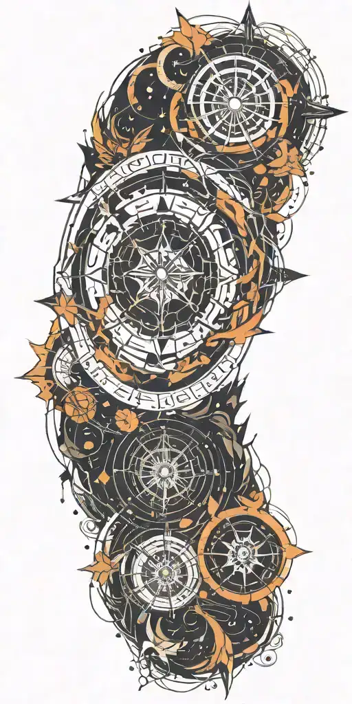 The Abyss Inspired Constellations With Compass Rose Intertwined